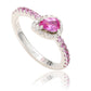 Suzy Levian Sterling Silver Pink & White Sapphire Pear Shape Petite Ring