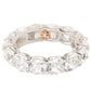 Suzy Levian Sterling Silver Cubic Zirconia White Checkered Cushion Cut Eternity Band