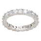 Suzy Levian Sterling Silver White Cubic Zirconia Round Baguette Alternating Eternity Band