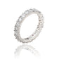 Suzy Levian Sterling Silver White Cubic Zirconia Round Baguette Alternating Eternity Band