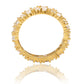 Suzy Levian Yellow Sterling Silver White Cubic Zirconia Round Baguette Alternating Eternity Band