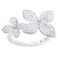 Suzy Levian Sterling Silver Cubic Zirconia Between The Finger Double Flower Ring