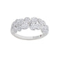 Suzy Levian Sterling Silver Cubic Zirconia Multi Flower Band Ring