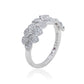 Suzy Levian Sterling Silver Cubic Zirconia Multi Flower Band Ring