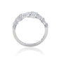 Suzy Levian Sterling Silver Cubic Zirconia Multi Flower Band Ring