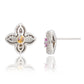 Suzy Levian Sterling Silver Clover Pink Sapphire & Created White Sapphire Stud Earring