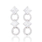 Suzy Levian Sterling Silver Cubic Zirconia Asscher-Cut Circle Dangle Earrings