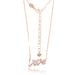 Suzy Levian Rose Sterling Silver White Topaz and Diamond Accent "LOVE" Necklace