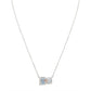 Suzy Levian Sterling Silver White Topaz & Blue Topaz Two Stone Necklace