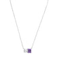 Suzy Levian Sterling Silver White Topaz & Purple Amethyst Two Stone Necklace