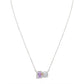 Suzy Levian Sterling Silver White Topaz & Purple Amethyst Two Stone Necklace