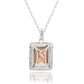 Suzy Levian Sterling Silver Emerald Cut Pink CZ And White CZ Pendant