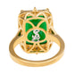 Suzy Levian Yellow Sterling Silver Emerald-Cut Green Cubic Zirconia and Pointed Halo White Cubic Zirconia Ring