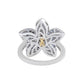 Suzy Levian Sterling Silver Blue Sapphire & White Sapphire Flower Ring