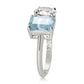 Suzy Levian Sterling Silver White Topaz & Blue Topaz Two Stone Ring