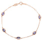 Suzy Levian 14K Rose Gold 2.50 CTTW Oval Cut Tanzanite Station Bracelet