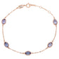 Suzy Levian 14K Rose Gold 2.50 CTTW Oval Cut Tanzanite Station Bracelet