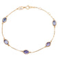 Suzy Levian 14K Yellow Gold 2.50 CTTW Oval Cut Tanzanite Station Bracelet