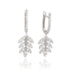 Suzy Levian Sterling Silver White Cubic Zirconia Feather Dangle Earrings