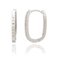 Suzy Levian Sterling Silver & White Cubic Zirconia Pave Paperclip Hoop Earrings