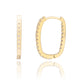 Suzy Levian Yellow Sterling Silver & White Cubic Zirconia Pave Paperclip Hoop Earrings