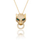 Suzy Levian Yellow Sterling Silver White Cubic Zirconia Panther Ring Pendant Necklace