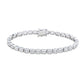 Suzy Levian Emerald Cut Cubic Zirconia Sterling Silver Bezel Set East West 7 inch Tennis Bracelet