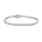 Suzy Levian Emerald Cut Cubic Zirconia Sterling Silver Bezel Set East West 7 inch Tennis Bracelet