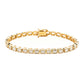 Suzy Levian Emerald Cut Cubic Zirconia Yellow Sterling Silver Bezel Set East West 7 inch Tennis Bracelet