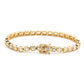 Suzy Levian Emerald Cut Cubic Zirconia Yellow Sterling Silver Bezel Set East West 7 inch Tennis Bracelet