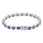 Suzy Levian Sterling Silver Round Cut Blue Sapphire and Created White Sapphire Tennis Bracelet