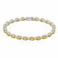 Suzy Levian Sterling Silver Round Cut Yellow Sapphire and Created White Sapphire Tennis Bracelet