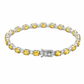 Suzy Levian Sterling Silver Round Cut Yellow Sapphire and Created White Sapphire Tennis Bracelet