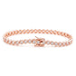 Suzy Levian Cubic Zirconia Rose Sterling Silver Bezel Hexagon Set 7 inch Tennis Bracelet