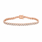 Suzy Levian Cubic Zirconia Rose Sterling Silver Bezel Hexagon Set 7 inch Tennis Bracelet