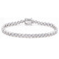 Suzy Levian Cubic Zirconia Sterling Silver Bezel Hexagon Set 7 inch Tennis Bracelet