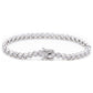 Suzy Levian Cubic Zirconia Sterling Silver Bezel Hexagon Set 7 inch Tennis Bracelet