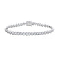 Suzy Levian Cubic Zirconia Sterling Silver Bezel Hexagon Set 7 inch Tennis Bracelet