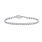 Suzy Levian Cubic Zirconia Sterling Silver Bezel Hexagon Set 7 inch Tennis Bracelet