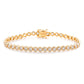 Suzy Levian Cubic Zirconia Yellow Sterling Silver Bezel Hexagon Set 7 inch Tennis Bracelet