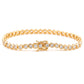 Suzy Levian Cubic Zirconia Yellow Sterling Silver Bezel Hexagon Set 7 inch Tennis Bracelet