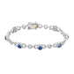 Suzy Levian Sterling Silver Blue Sapphire and Diamond Accent Tennis Bracelet