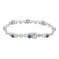 Suzy Levian Sterling Silver Blue Sapphire and Diamond Accent Tennis Bracelet