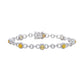 Suzy Levian Sterling Silver Yellow Sapphire and Diamond Accent Tennis Bracelet