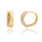 Suzy Levian Yellow Sterling Silver & White Cubic Zirconia Three Row Huggie Hoop Earrings