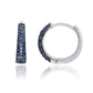 Suzy Levian Sterling Silver Pave Blue Sapphire Petite Huggie Hoop Earrings
