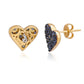 Suzy Levian Yellow Sterling Silver Blue Cubic Zirconia Heart Earrings