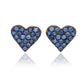 Suzy Levian Yellow Sterling Silver Blue Cubic Zirconia Heart Earrings