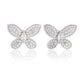 Suzy Levian Sterling Silver White Cubic Zirconia Pave Butterfly Earrings