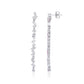 Suzy Levian Sterling Silver Pink & White Cubic Zirconia Cluster Long Dangle Earrings
